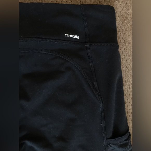 adidas climalite Black Cropped Sports Leggings with Pocket - M - Picture 7 of 8